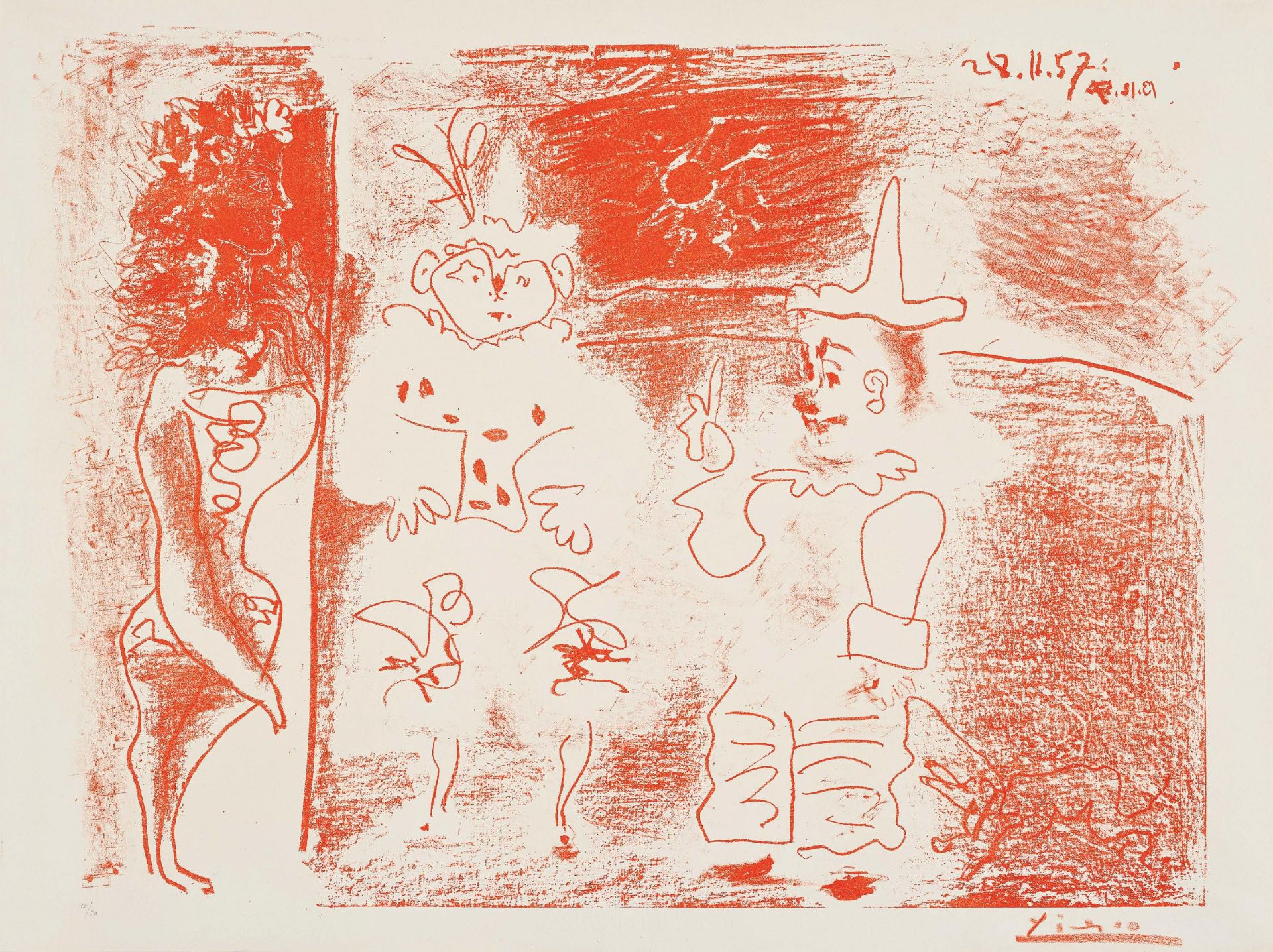 Pablo Picasso: L'Écuyère et les Clowns - Image 8 of 10