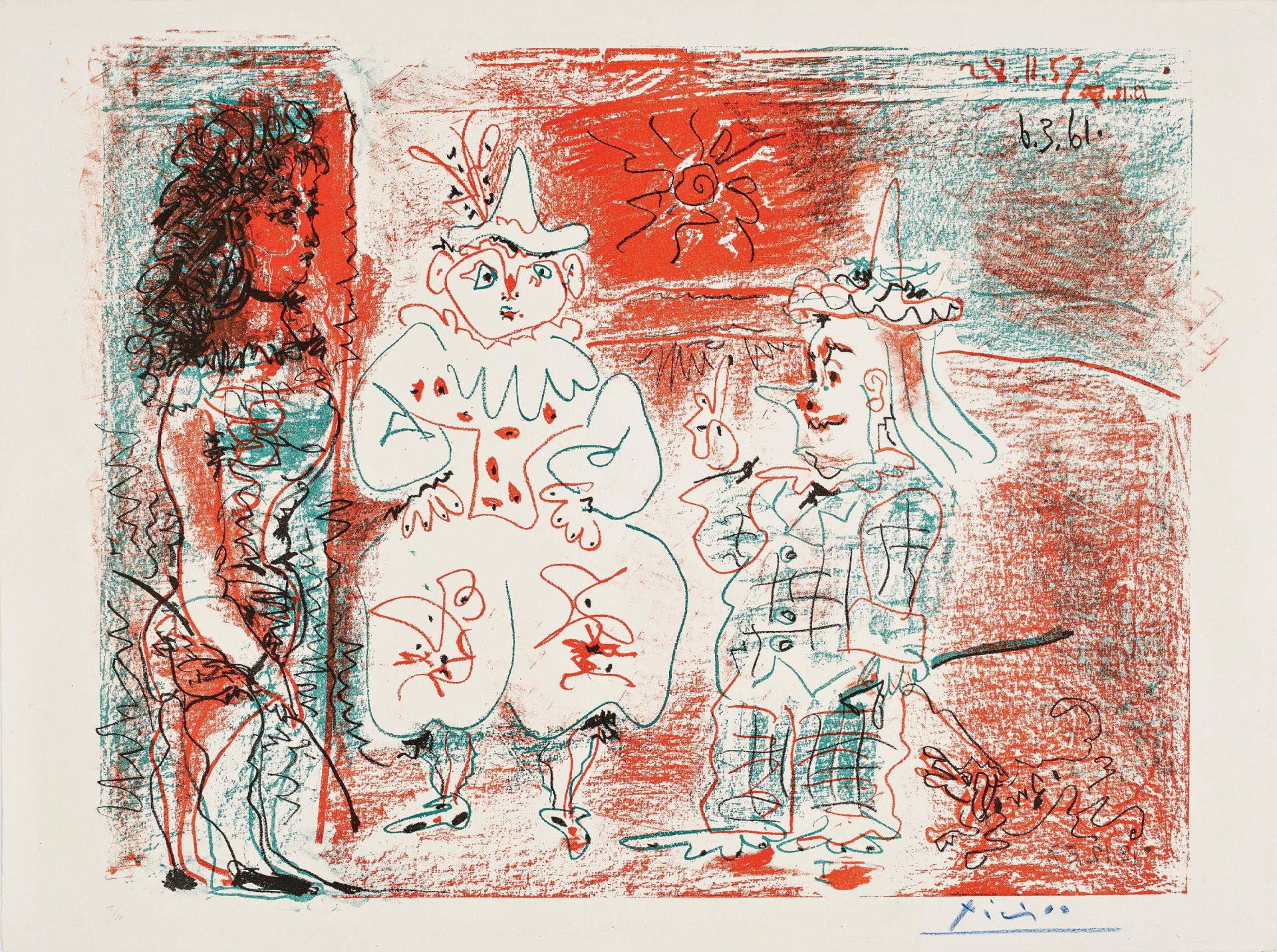 Pablo Picasso: L'Écuyère et les Clowns - Image 2 of 10