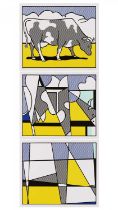 Roy Lichtenstein: Cow Triptych (Cow Going Abstract)