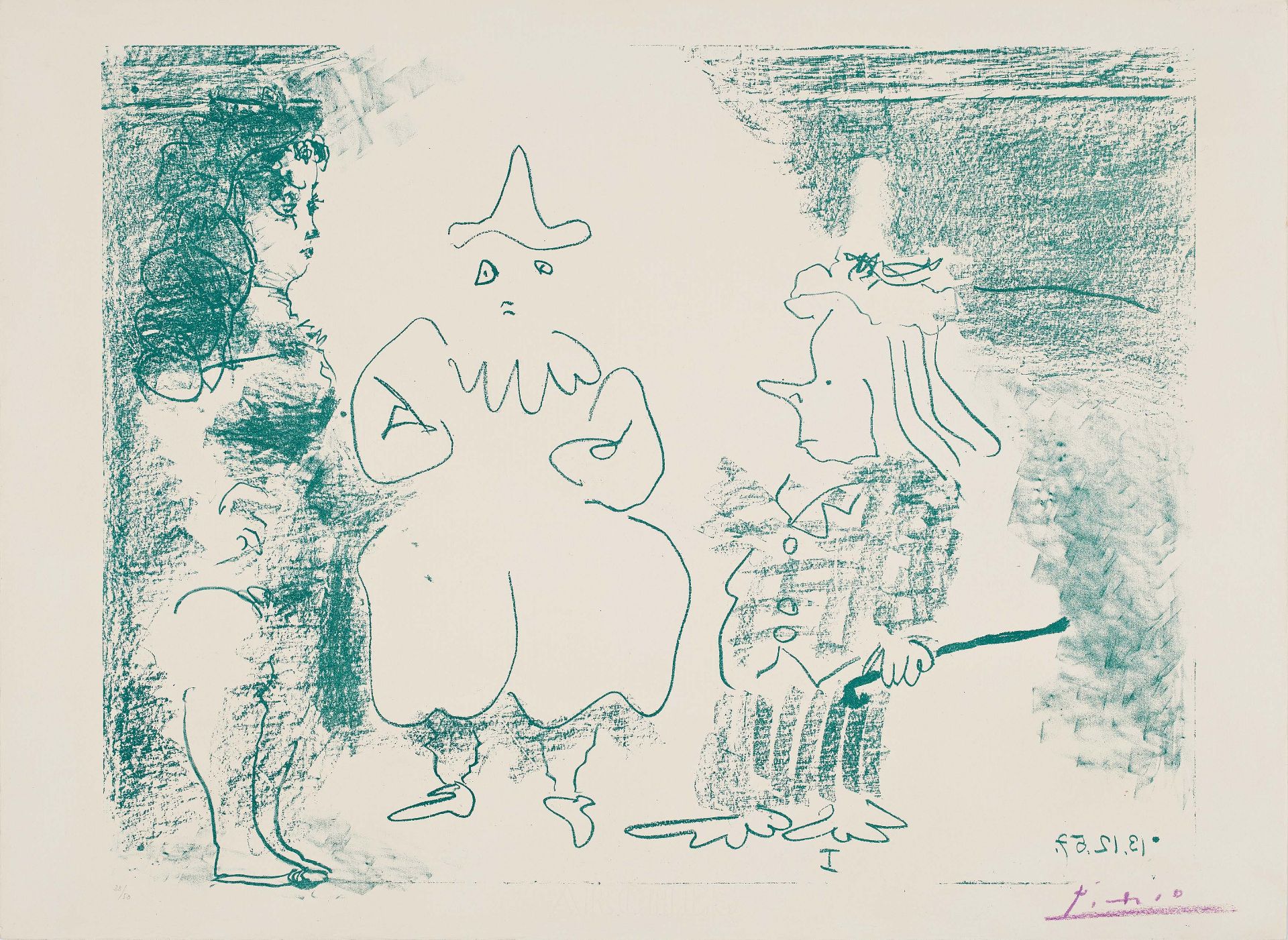 Pablo Picasso: L'Écuyère et les Clowns - Image 5 of 10