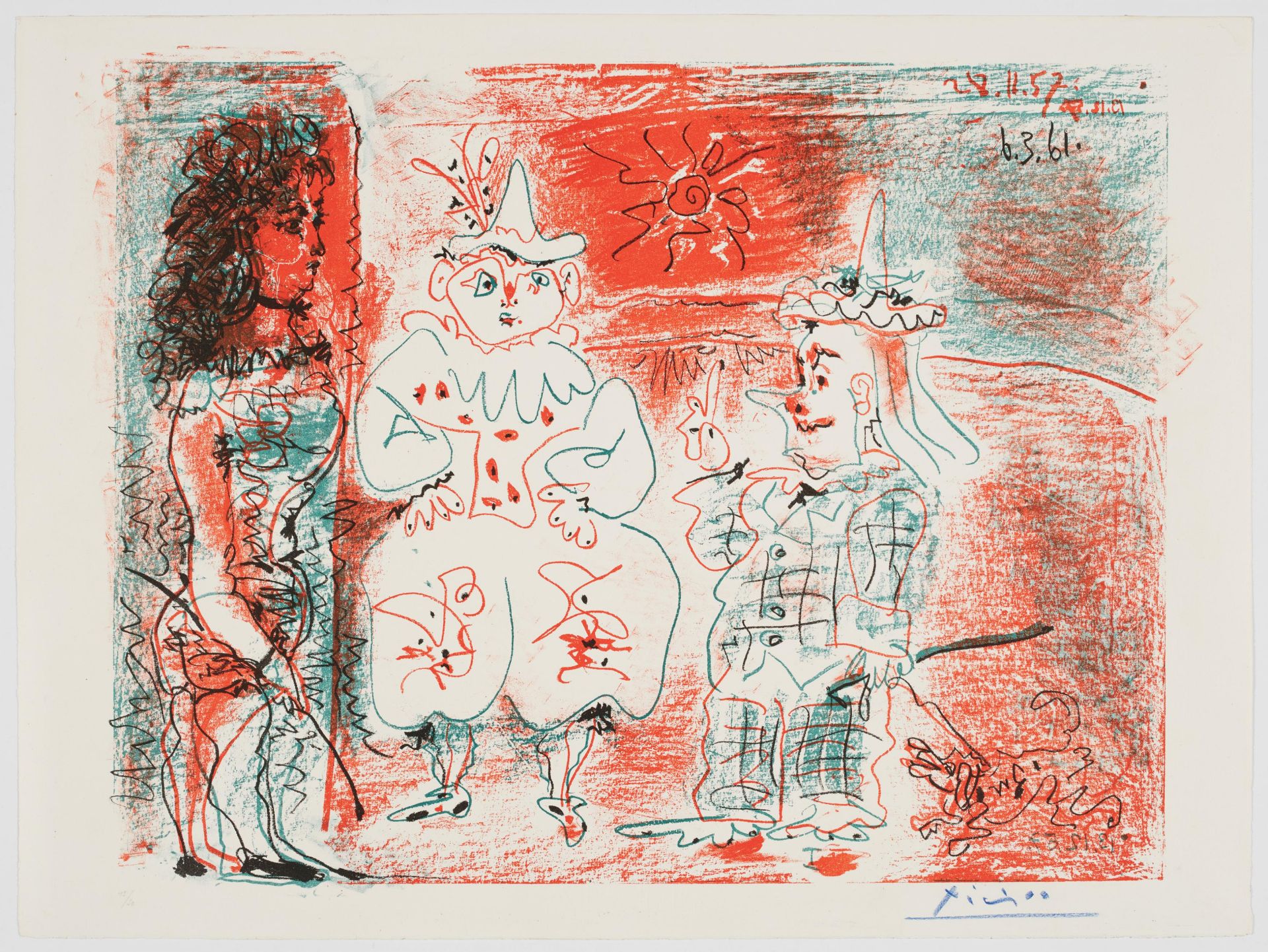Pablo Picasso: L'Écuyère et les Clowns - Image 3 of 10