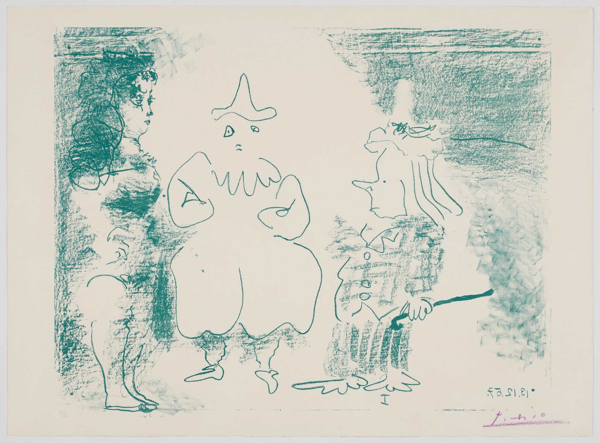 Pablo Picasso: L'Écuyère et les Clowns - Image 6 of 10