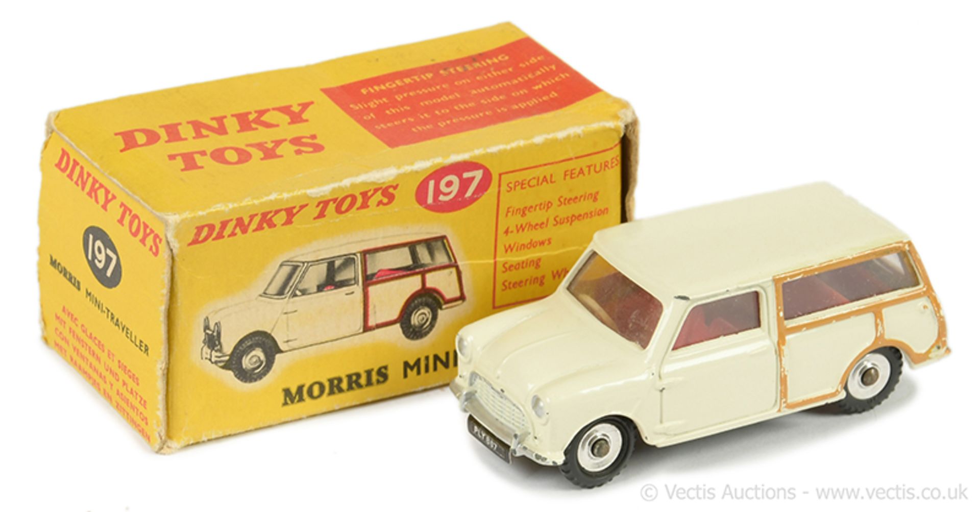 Dinky 197 Morris Mini Traveller - off-white, red