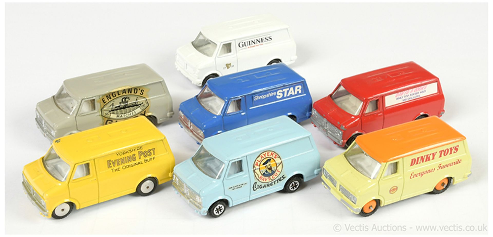 Dinky 410 Bedford Promotional Vans unboxed (most