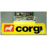 GRP inc Corgi boxed along with a cardboard Shop