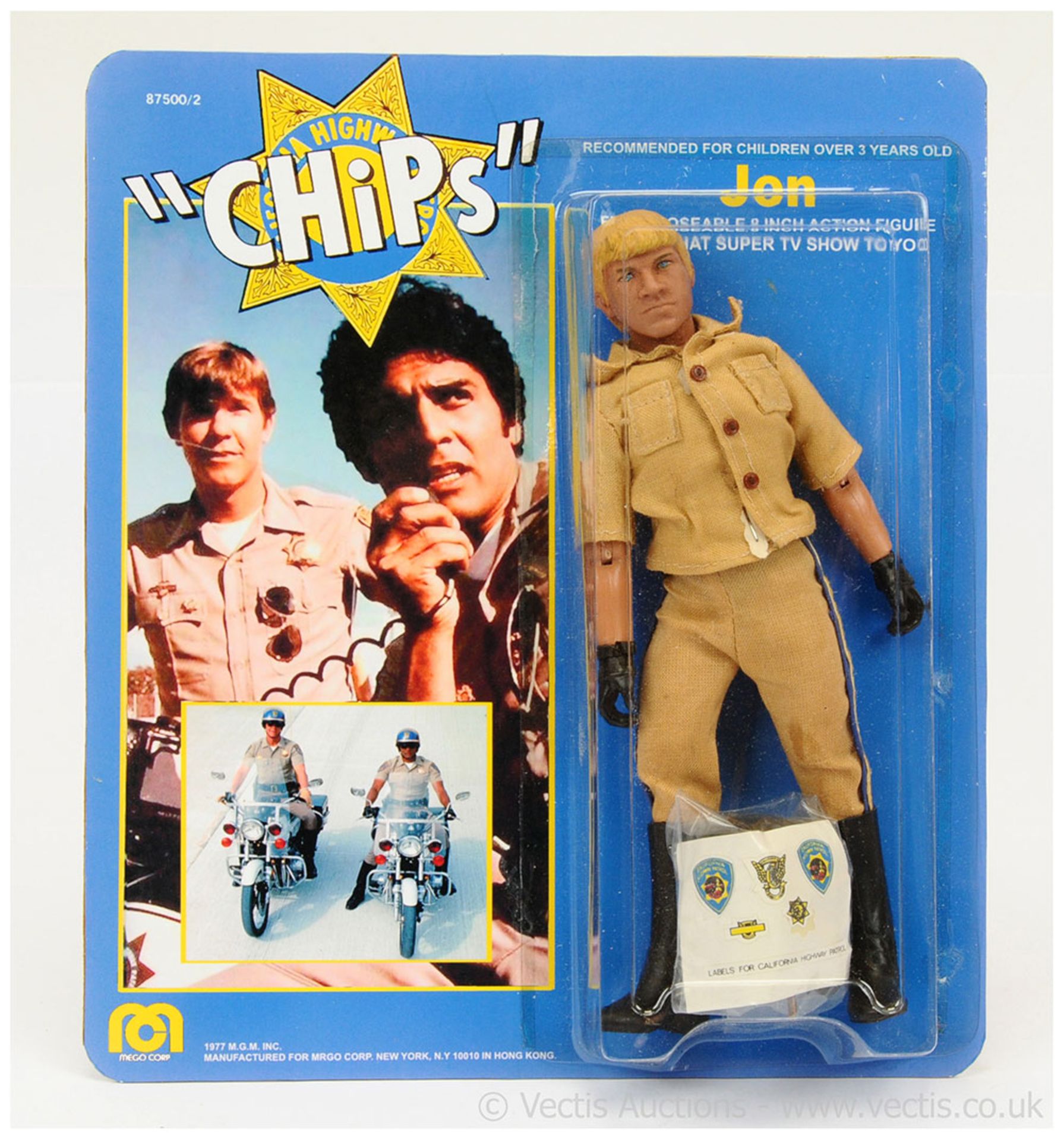 Mego Chips Jon 8" figure, generally Good, within