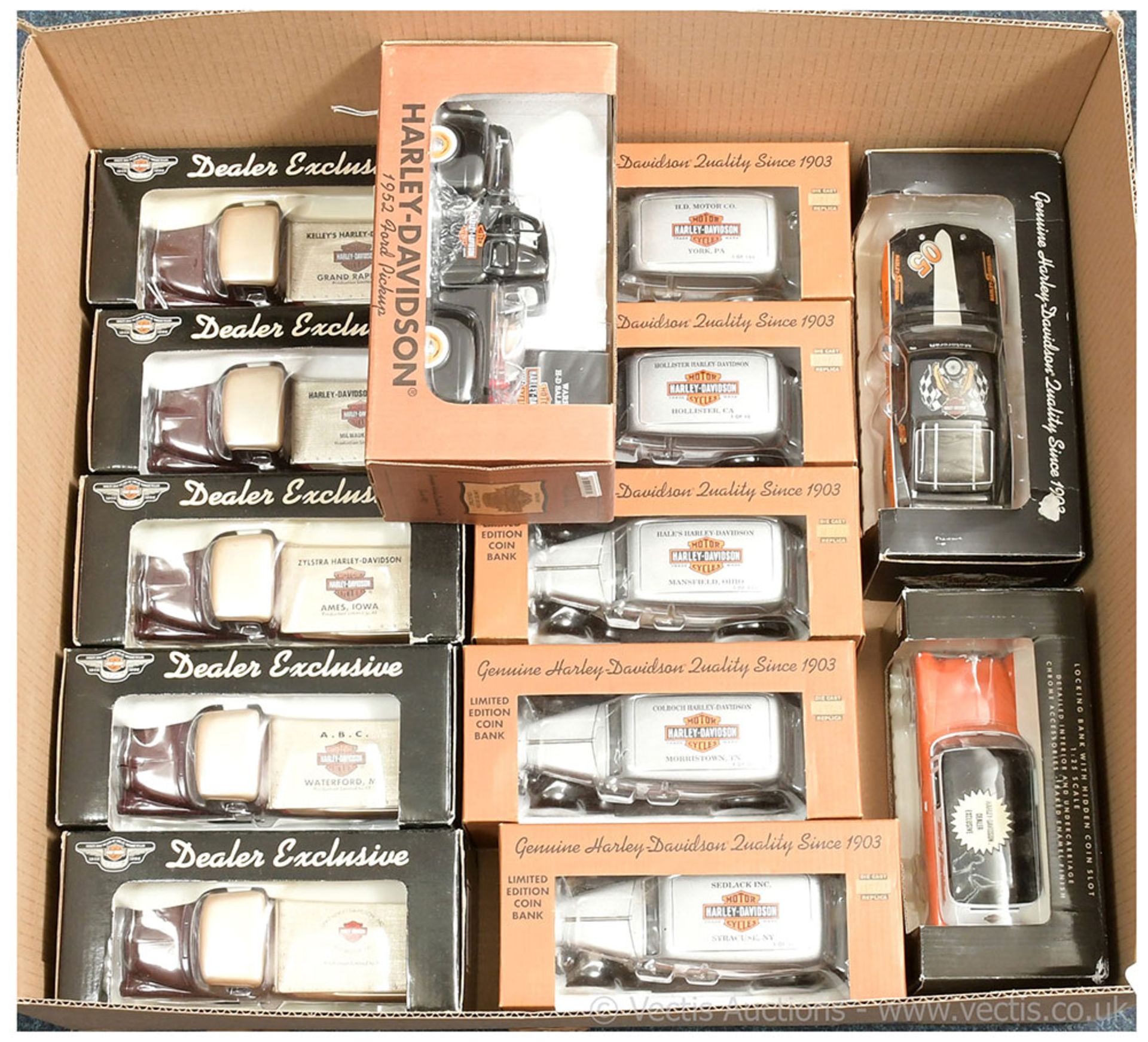 GRP inc A large number of boxed Harley Davidson