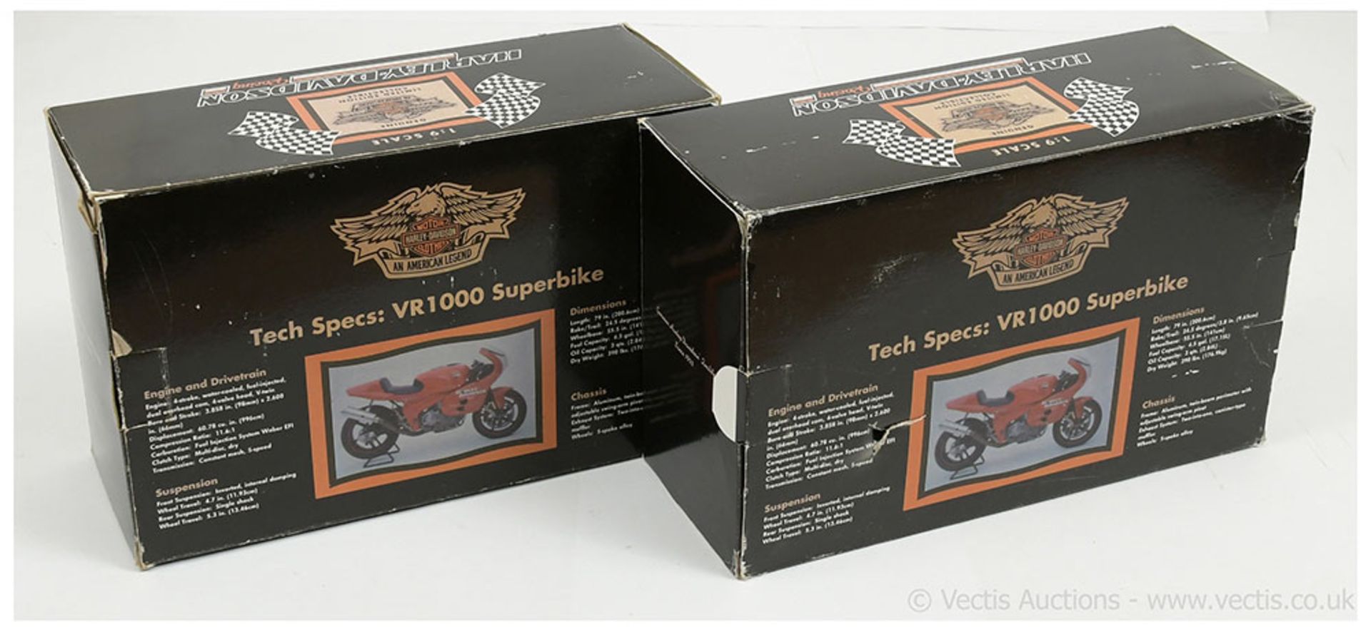 Pair of 1/9th scale Harley Davidson Racing