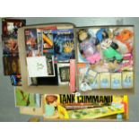boxed games, soft toys, sticker albums, war