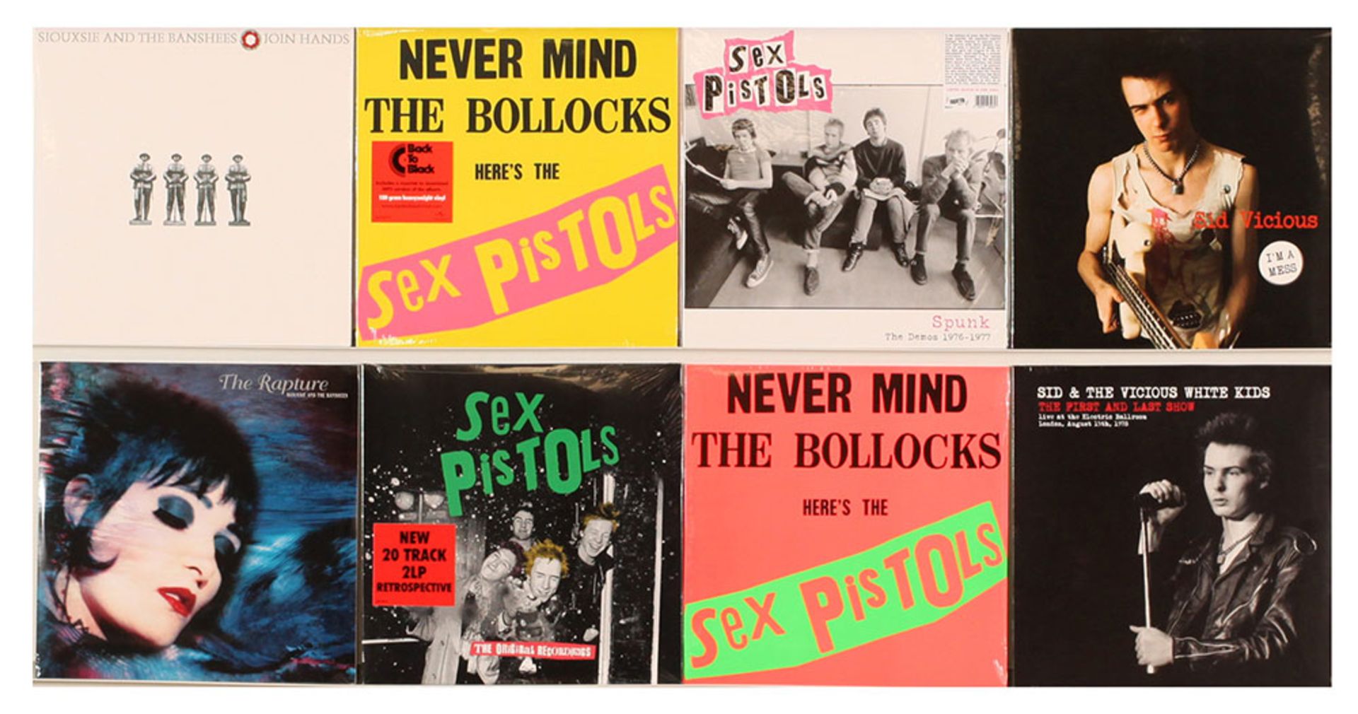 GRP inc recent issue rock/punk LPs Sex Pistols