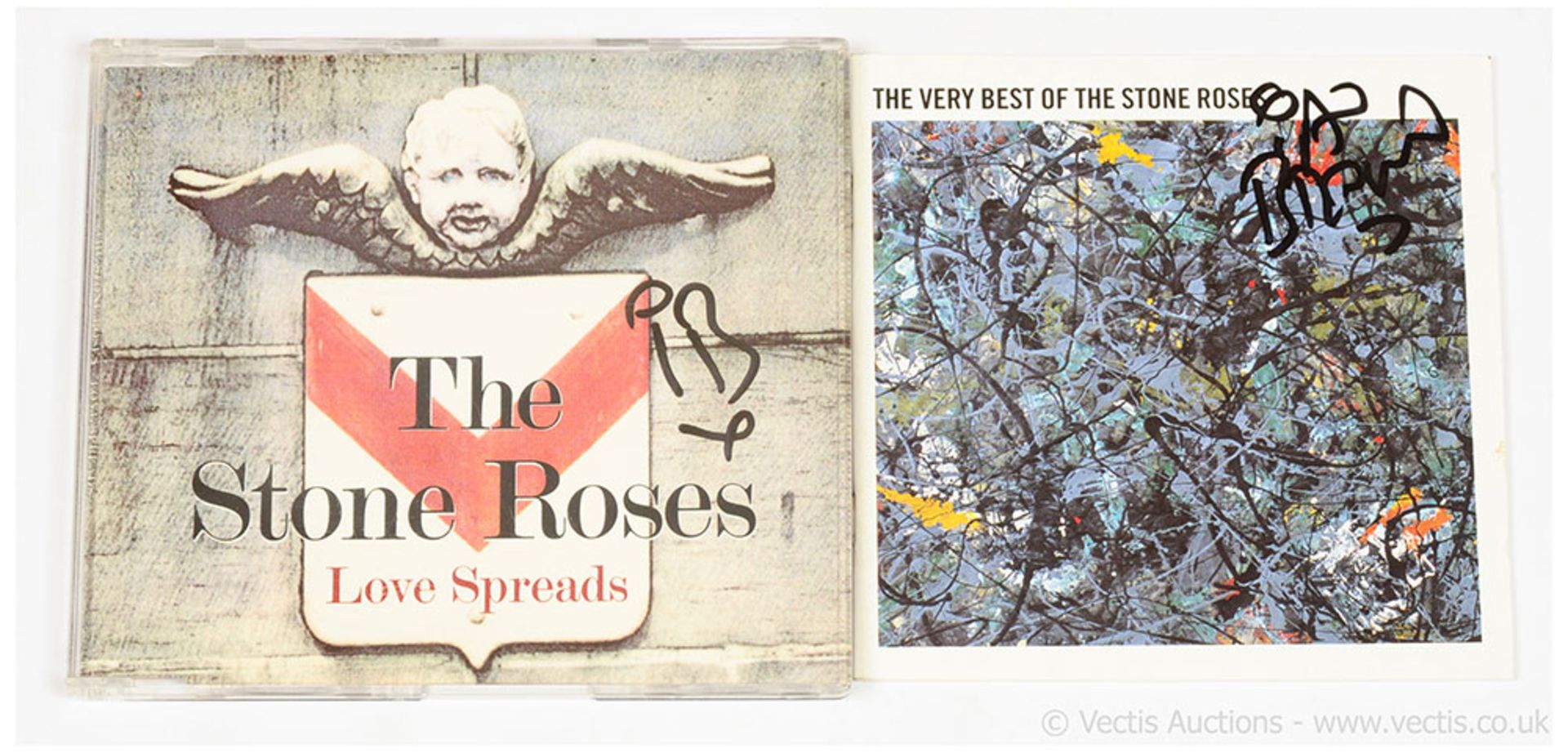 PAIR inc The Stone Roses, Love Spreads CD signed