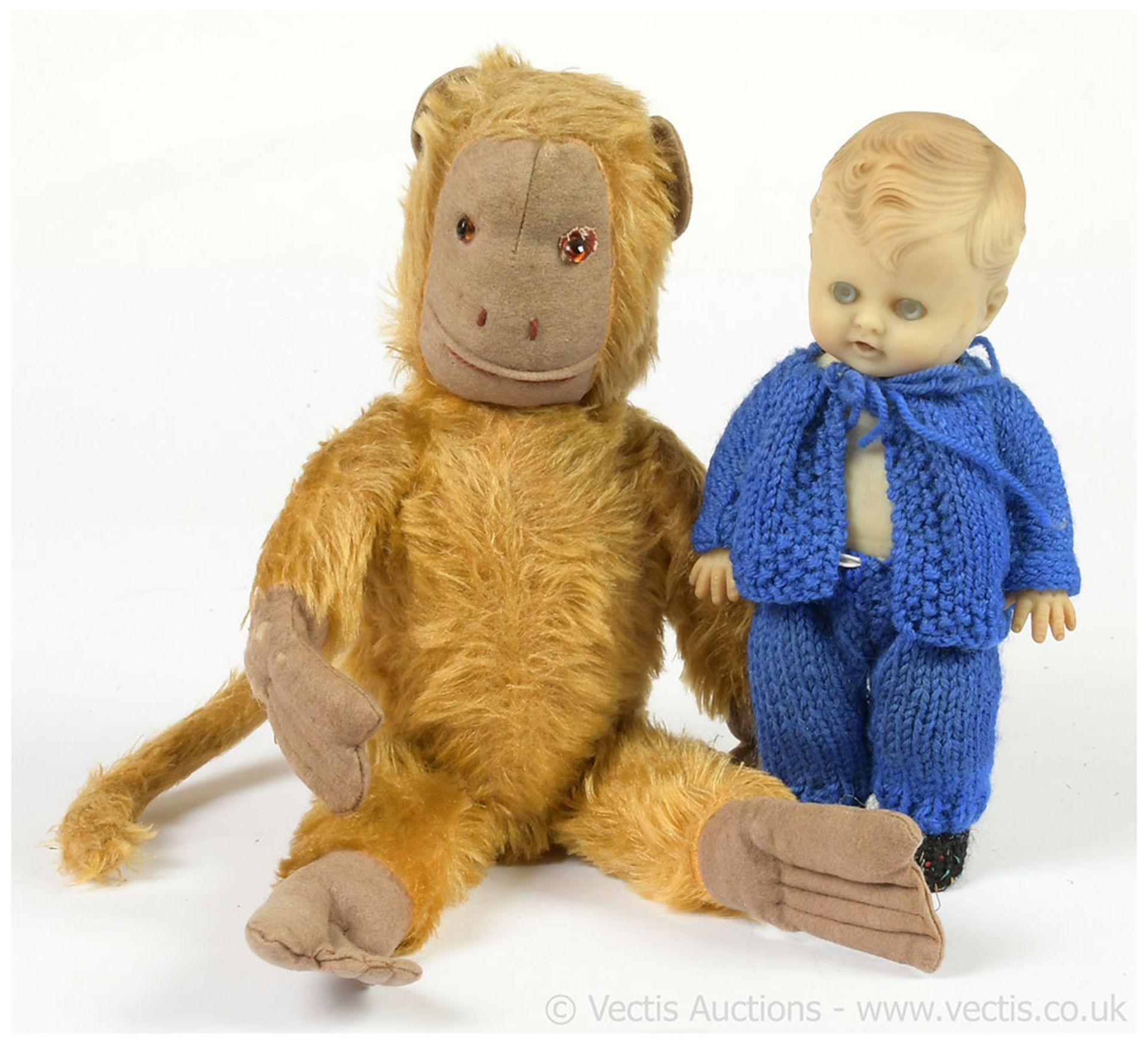 PAIR inc Vintage British mohair monkey and Roddy