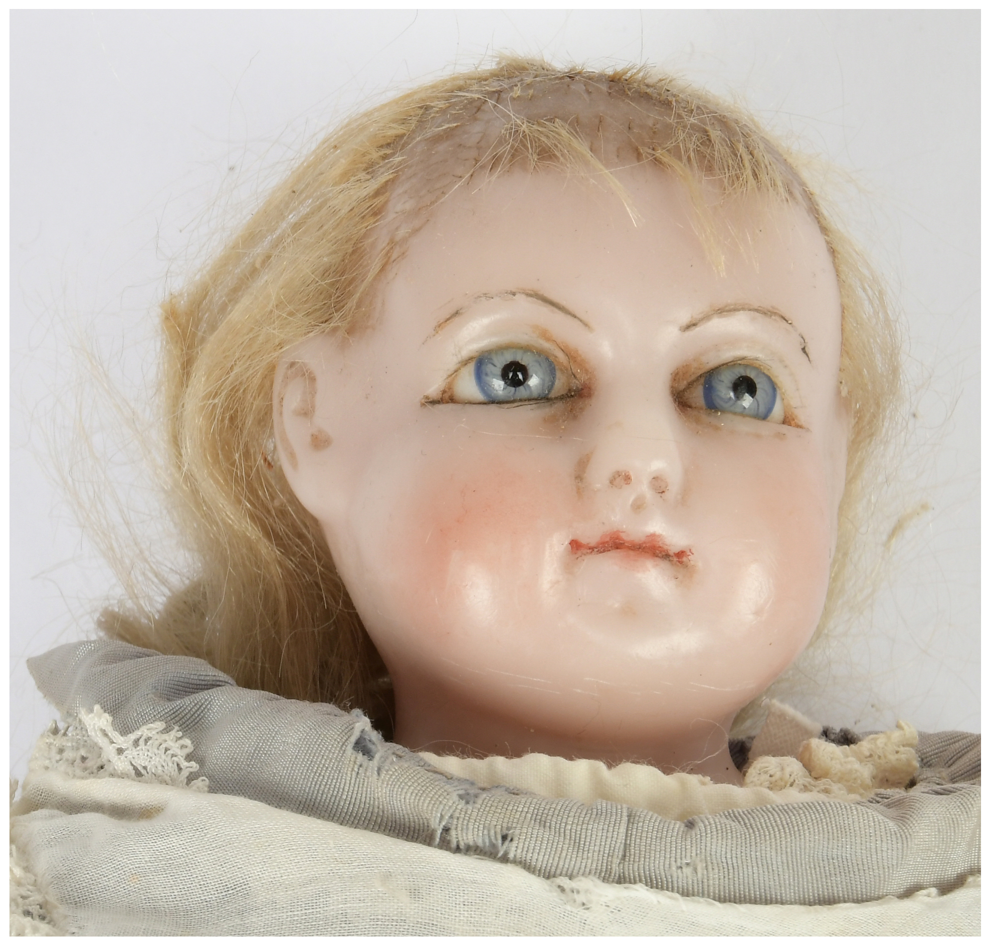 English poured wax antique shoulder head doll - Image 7 of 7