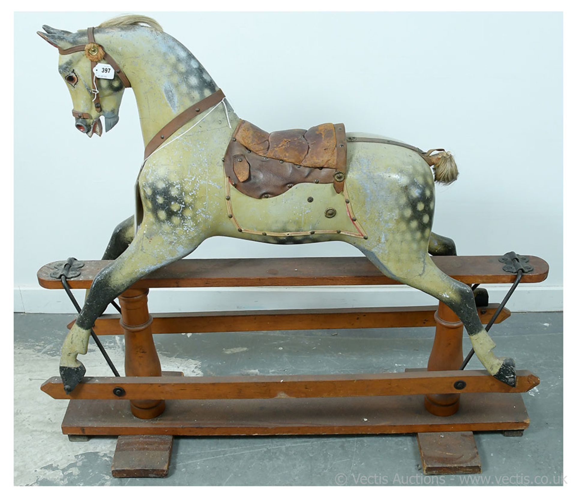 FH Ayres large antique wooden rocking horse