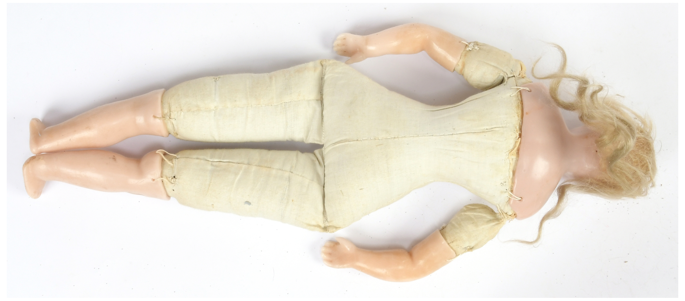 English poured wax antique shoulder head doll - Image 2 of 7