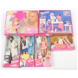 Mattel Barbie dolls and play sets x six