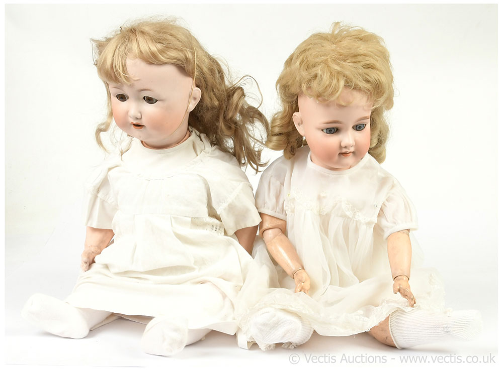 PAIR inc Pair of German antique bisque dolls