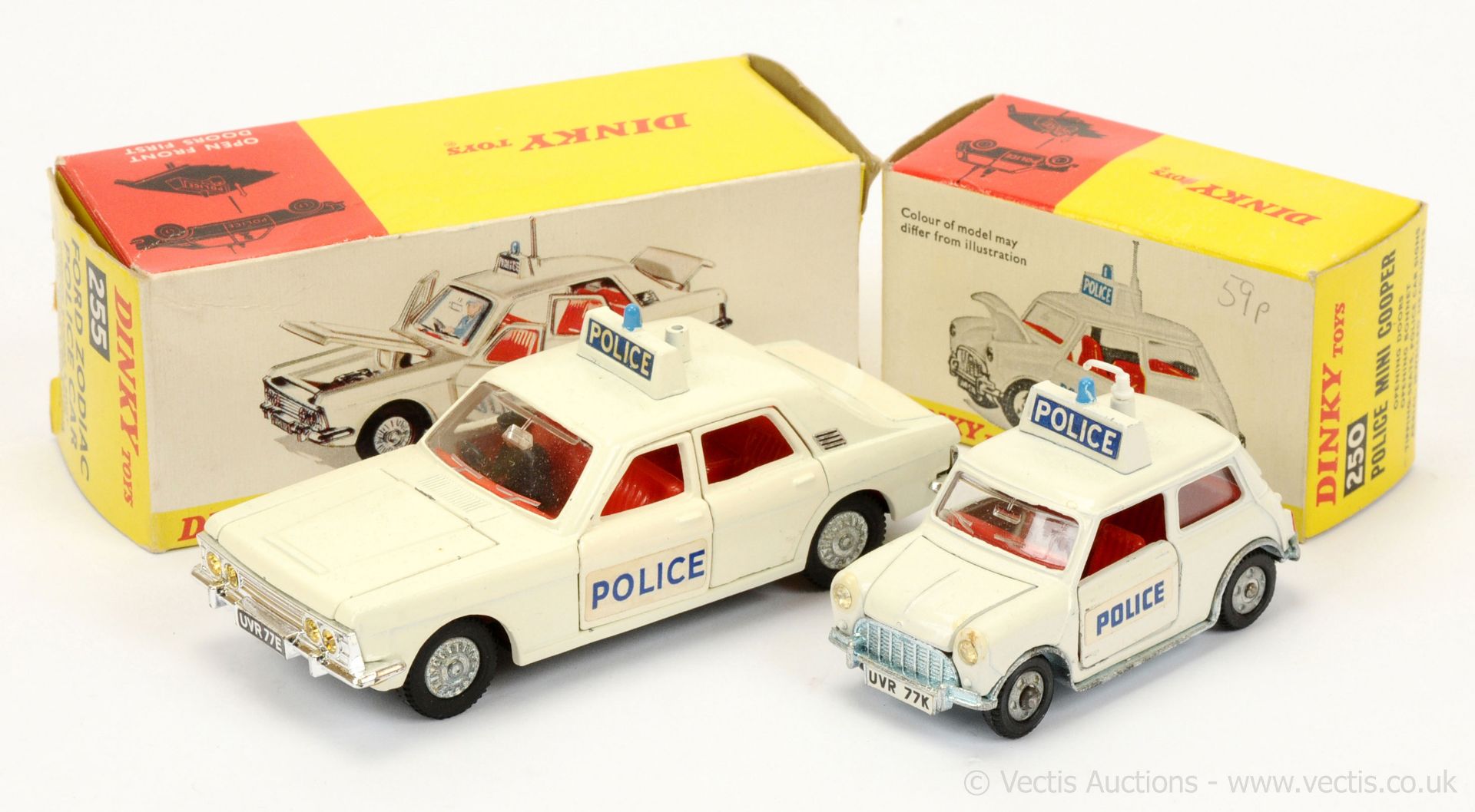 PAIR inc Dinky 250 Mini Cooper "Police" Car