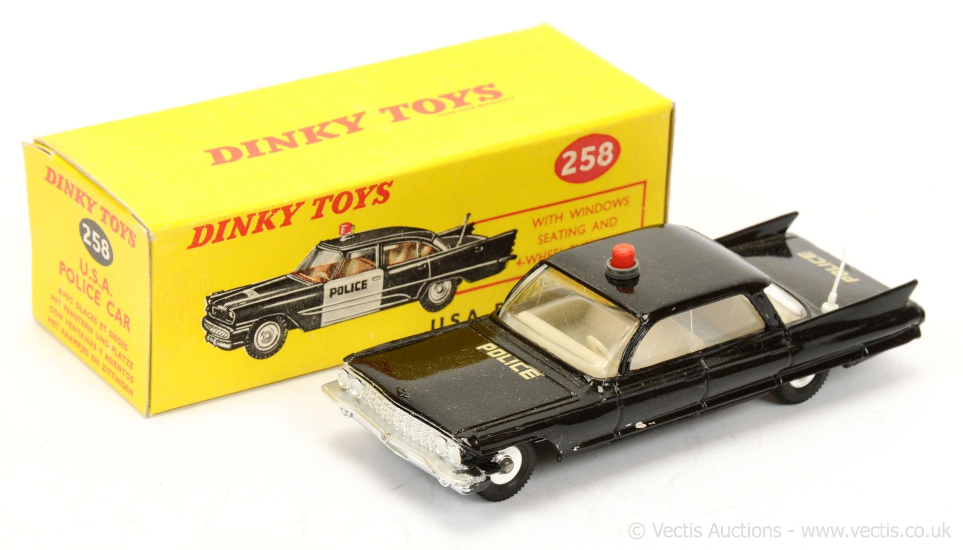 Dinky 258 Cadillac "USA Police" Car - black