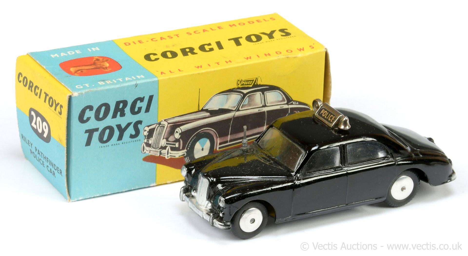 Corgi 209 Riley Pathfinder "Police" Car - black