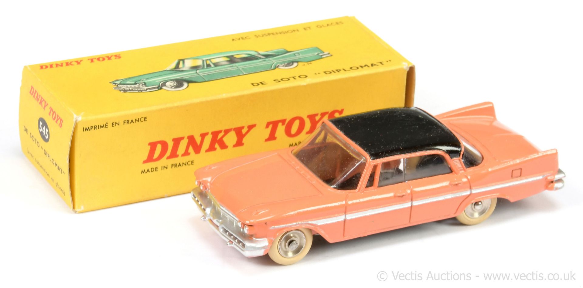 French Dinky 545 De Soto Diplomat - coral body