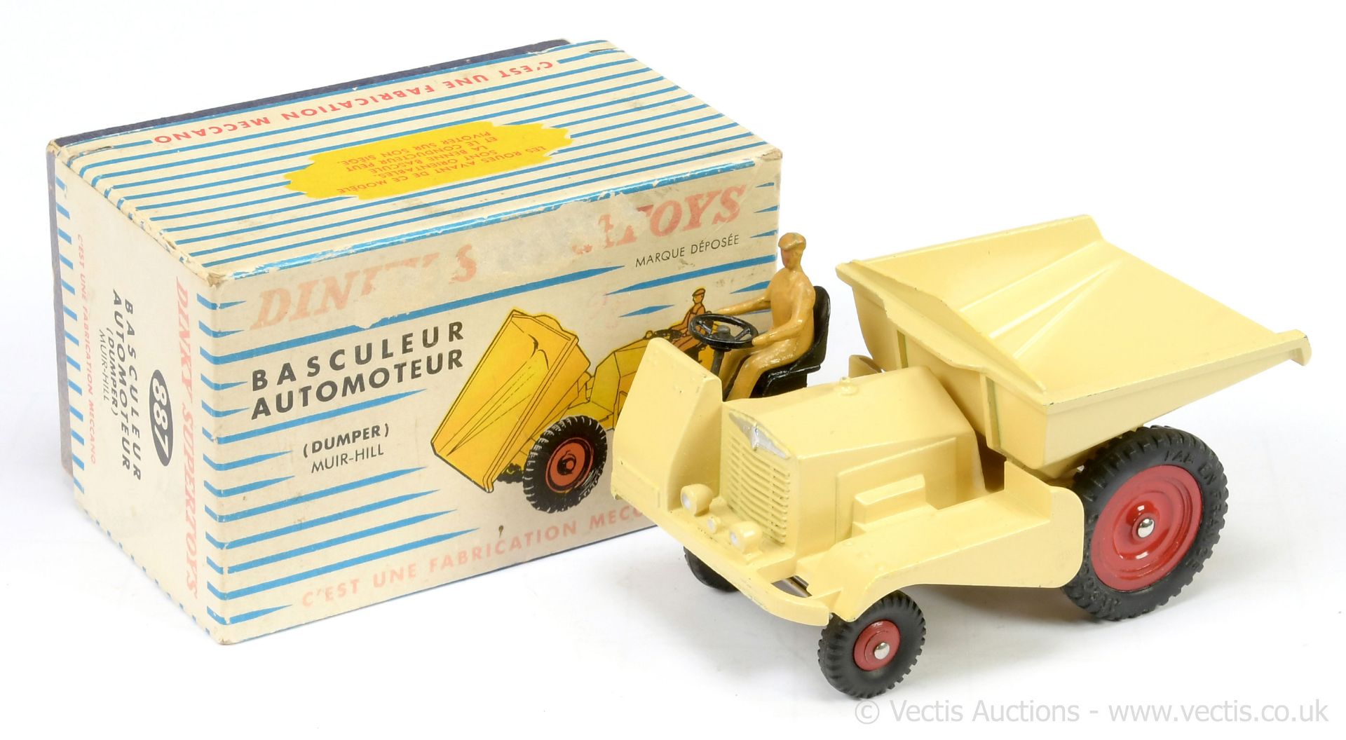 French Dinky 887 Muir Hill Dumper - pale yellow
