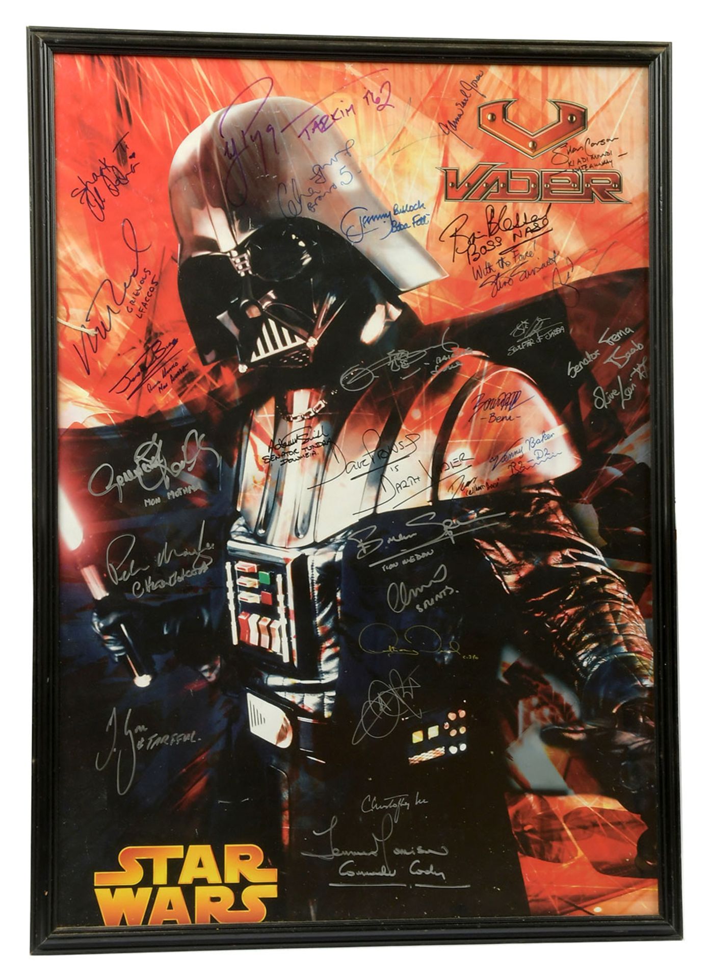 Star Wars prequel poster, signed by multiple