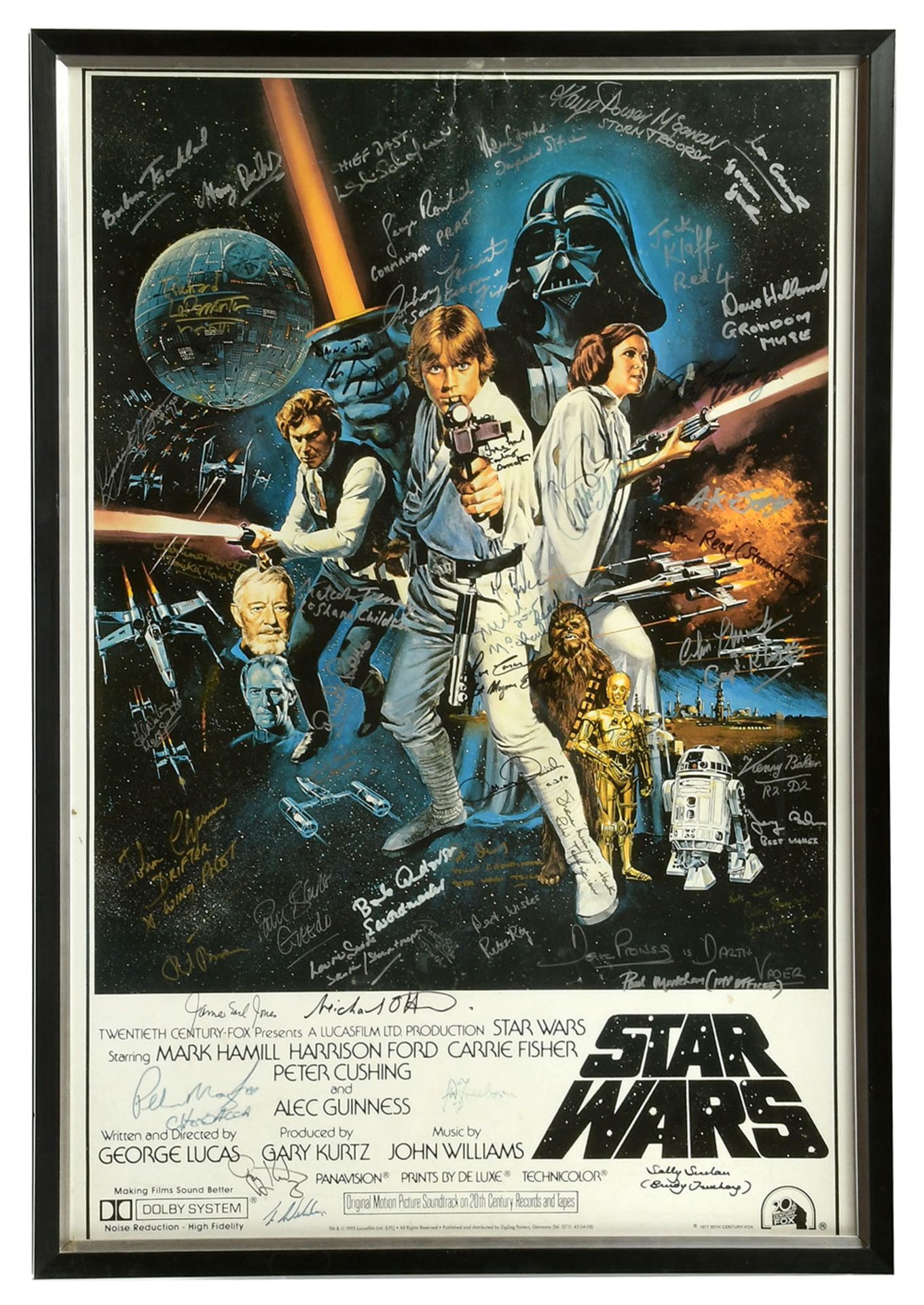 Star Wars poster (reissue) signed by multiple