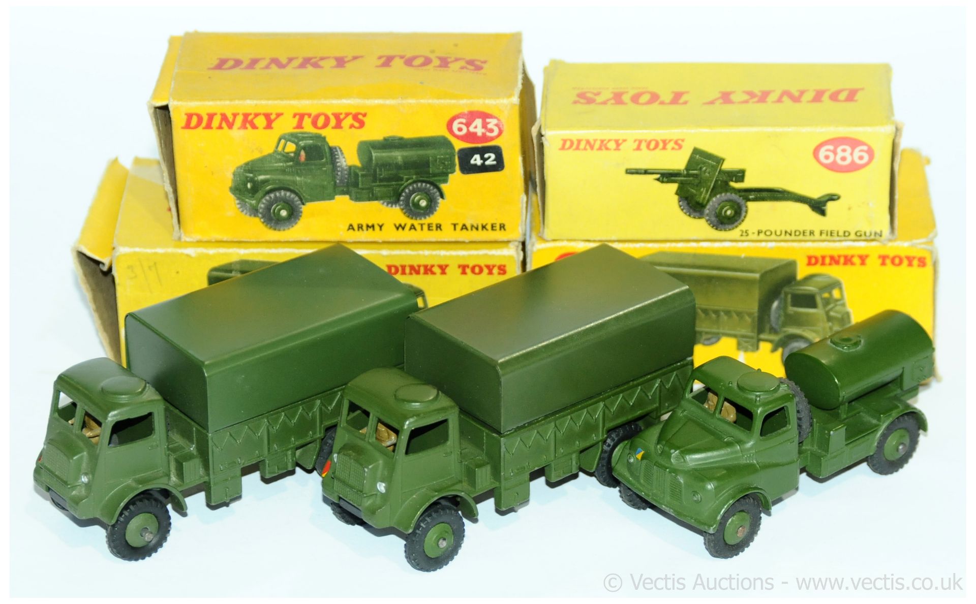 GRP inc Dinky boxed Military 2x 623 Army Covered