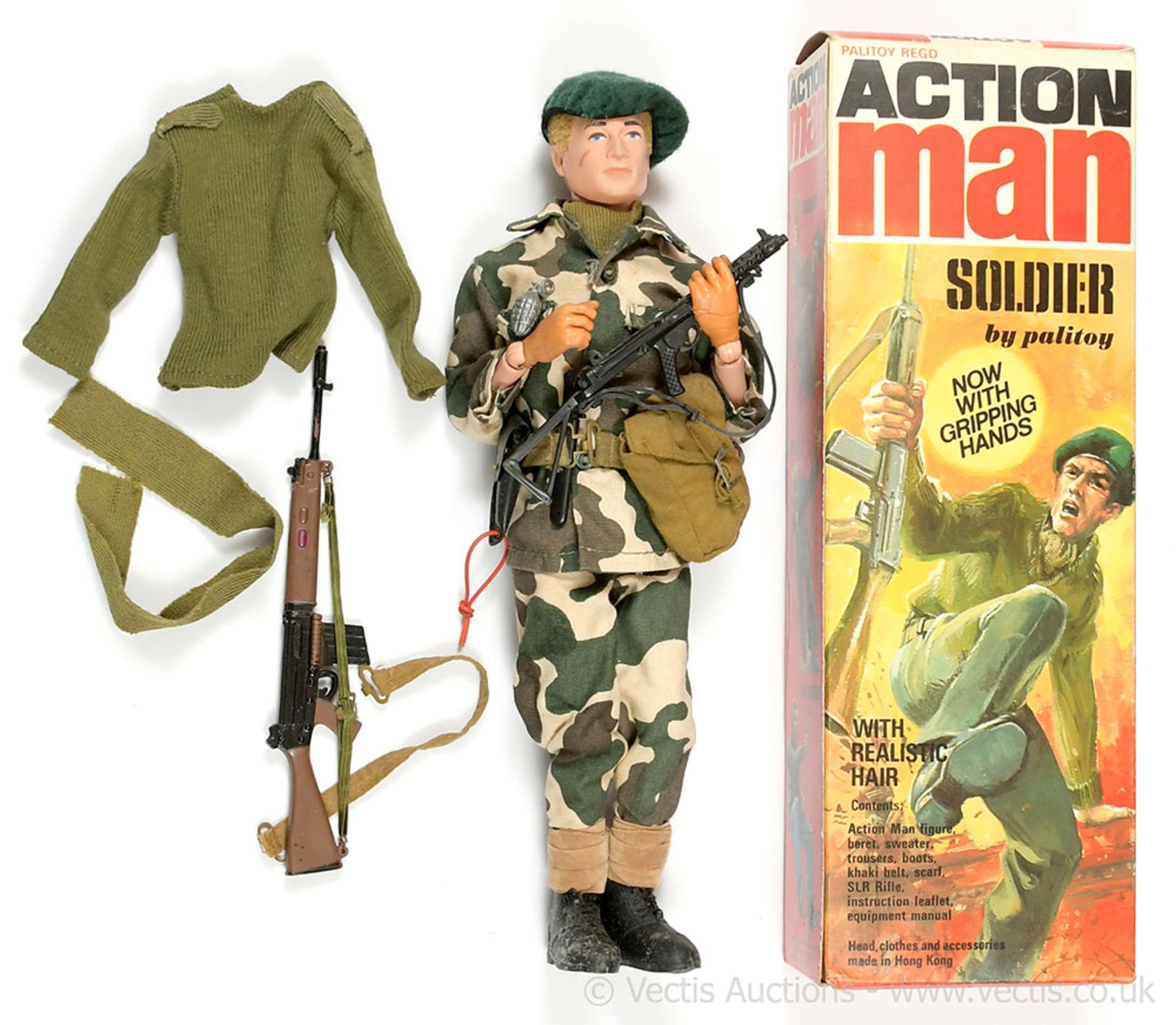 Palitoy Action Man Vintage Soldier - flock head