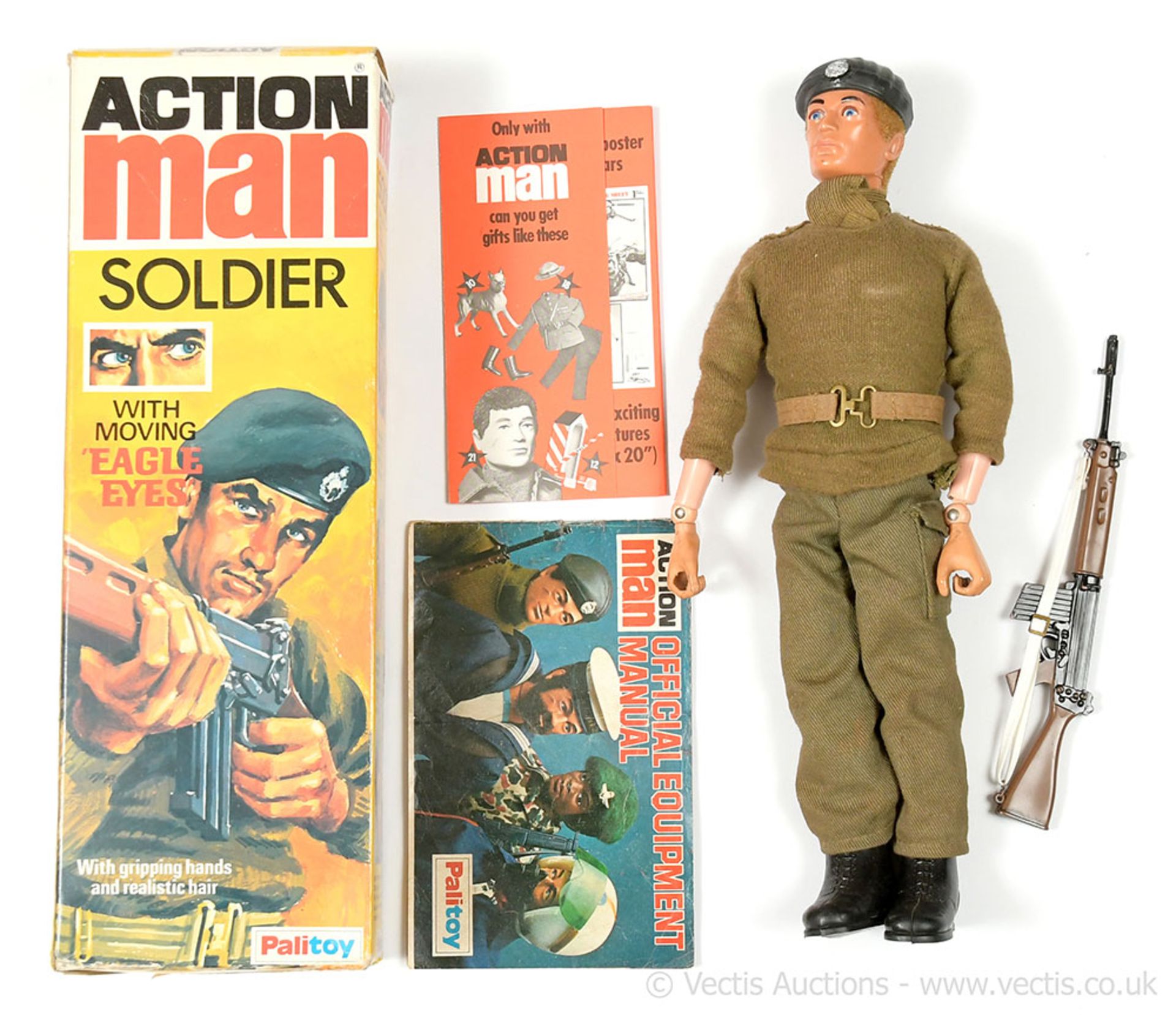 Palitoy Action Man Vintage Soldier - flock head