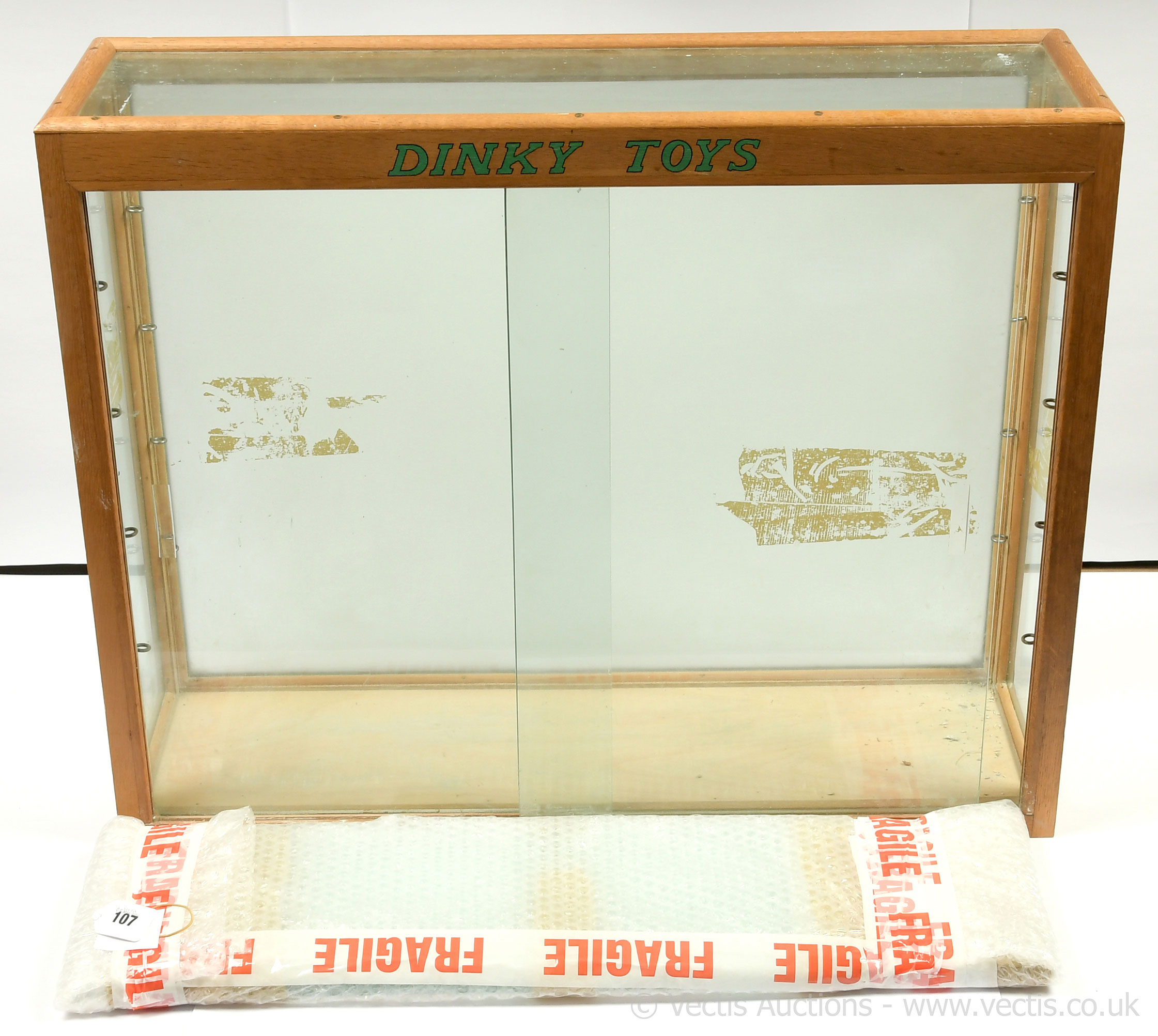 Dinky Shop Display Cabinet made from wood and glass (frosted to rear ...