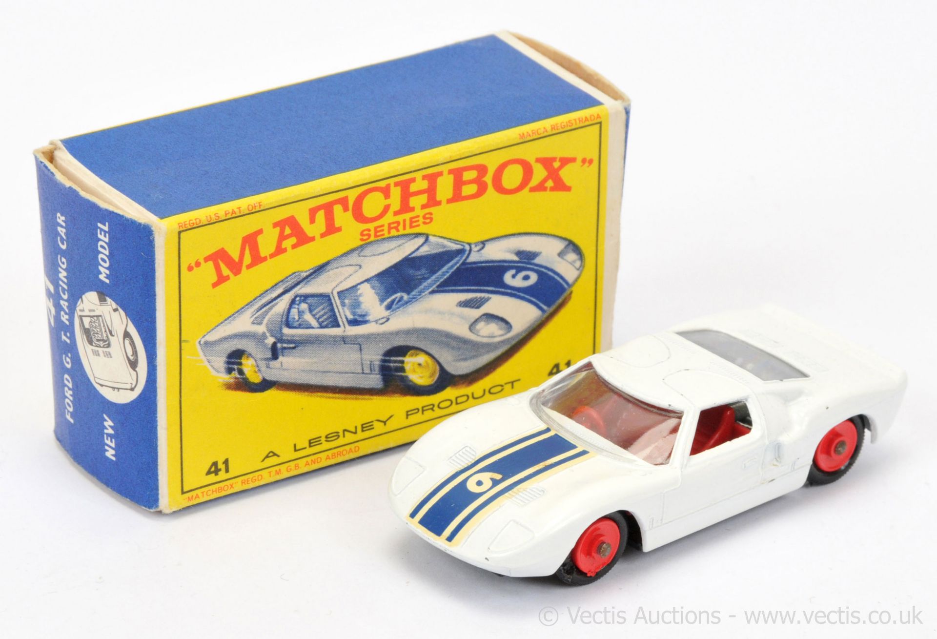 Matchbox Regular Wheels 41c Ford GT40 - white