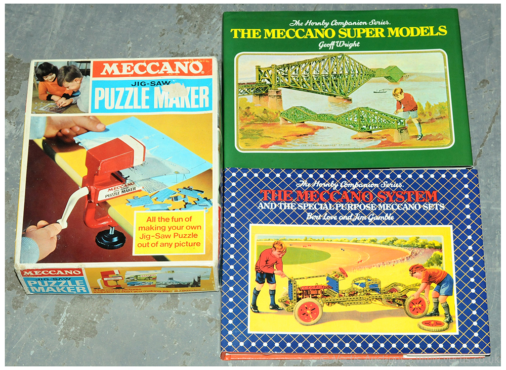 Meccano Hardback books x2 plus Meccano Jigsaw