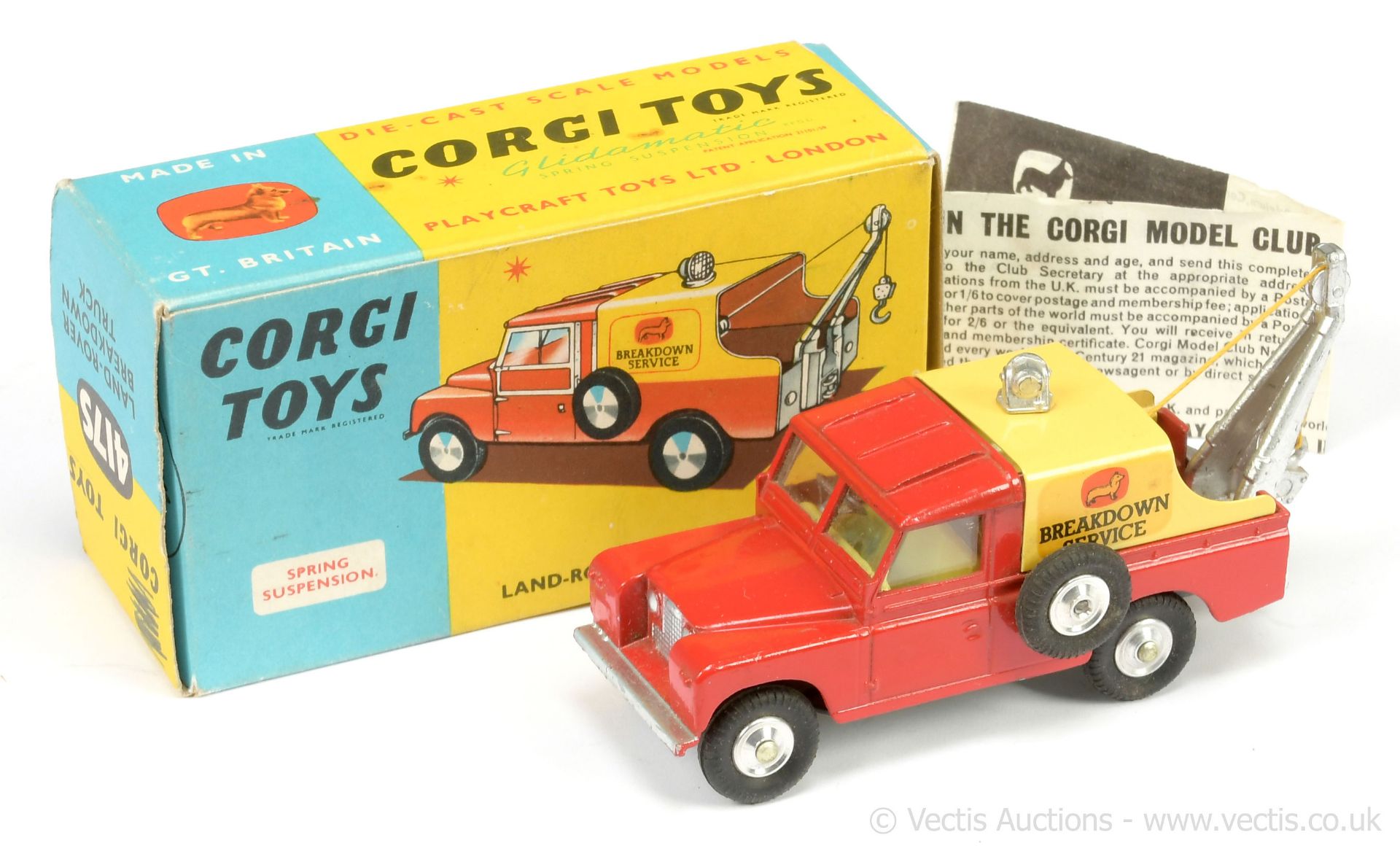 Corgi 417s Land Rover Breakdown Truck - red