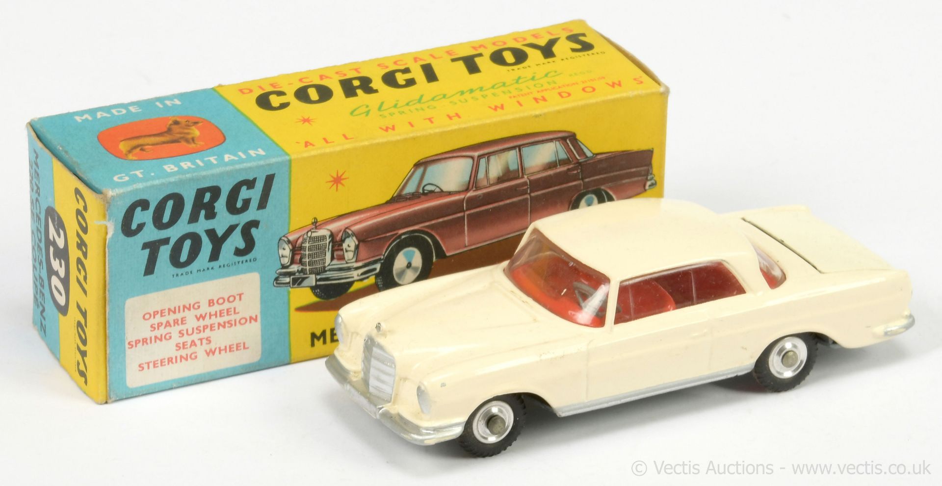 Corgi 230 Mercedes 220 SE Coupe - cream body