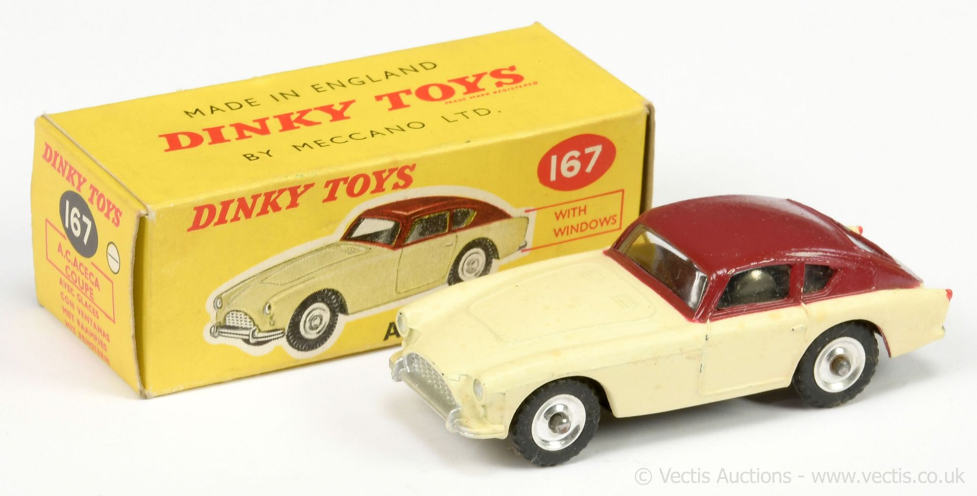 Dinky 167 AC Aceca Coupe - two-tone maroon