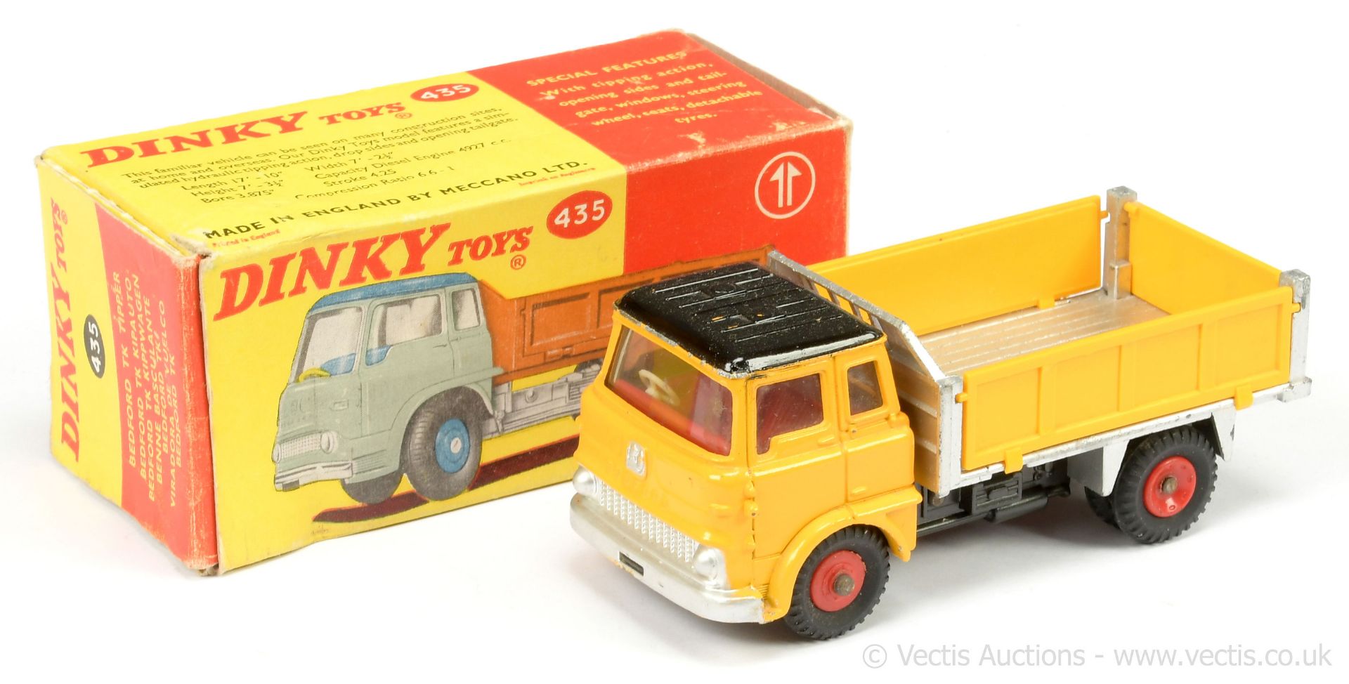 Dinky 435 Bedford TK Tipper - yellow cab