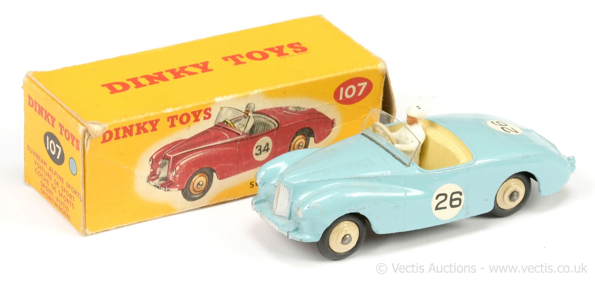 Dinky 107 Sunbeam Alpine Sports Car - light