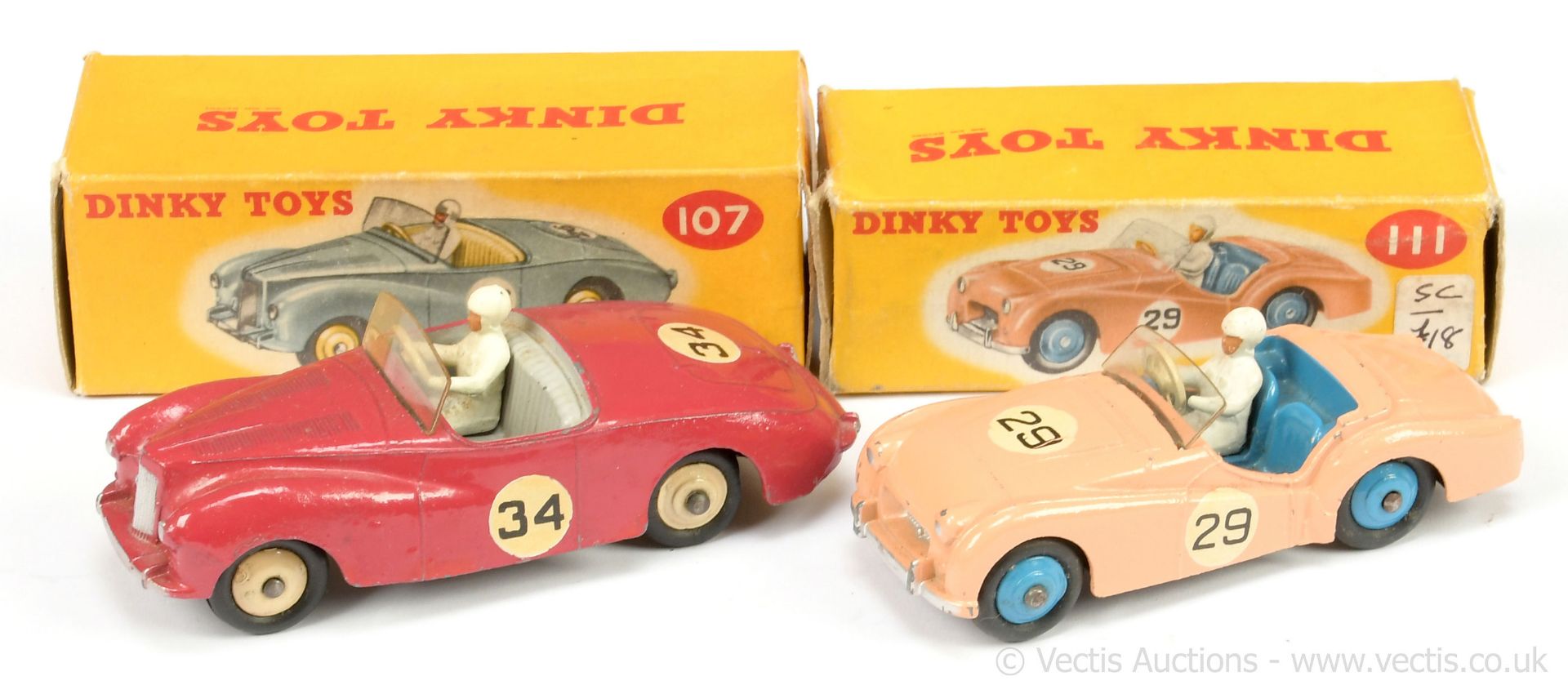 PAIR inc Dinky 107 Sunbeam Alpine Sports Car