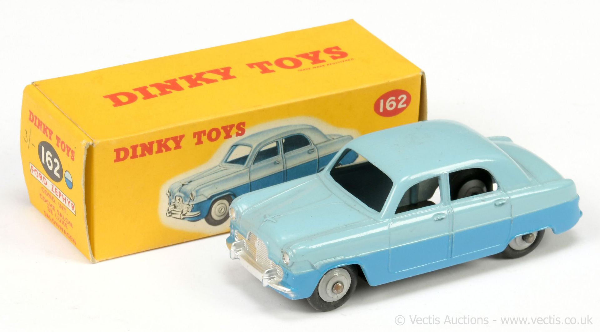 Dinky 162 Ford Zephyr Saloon - two-tone blue