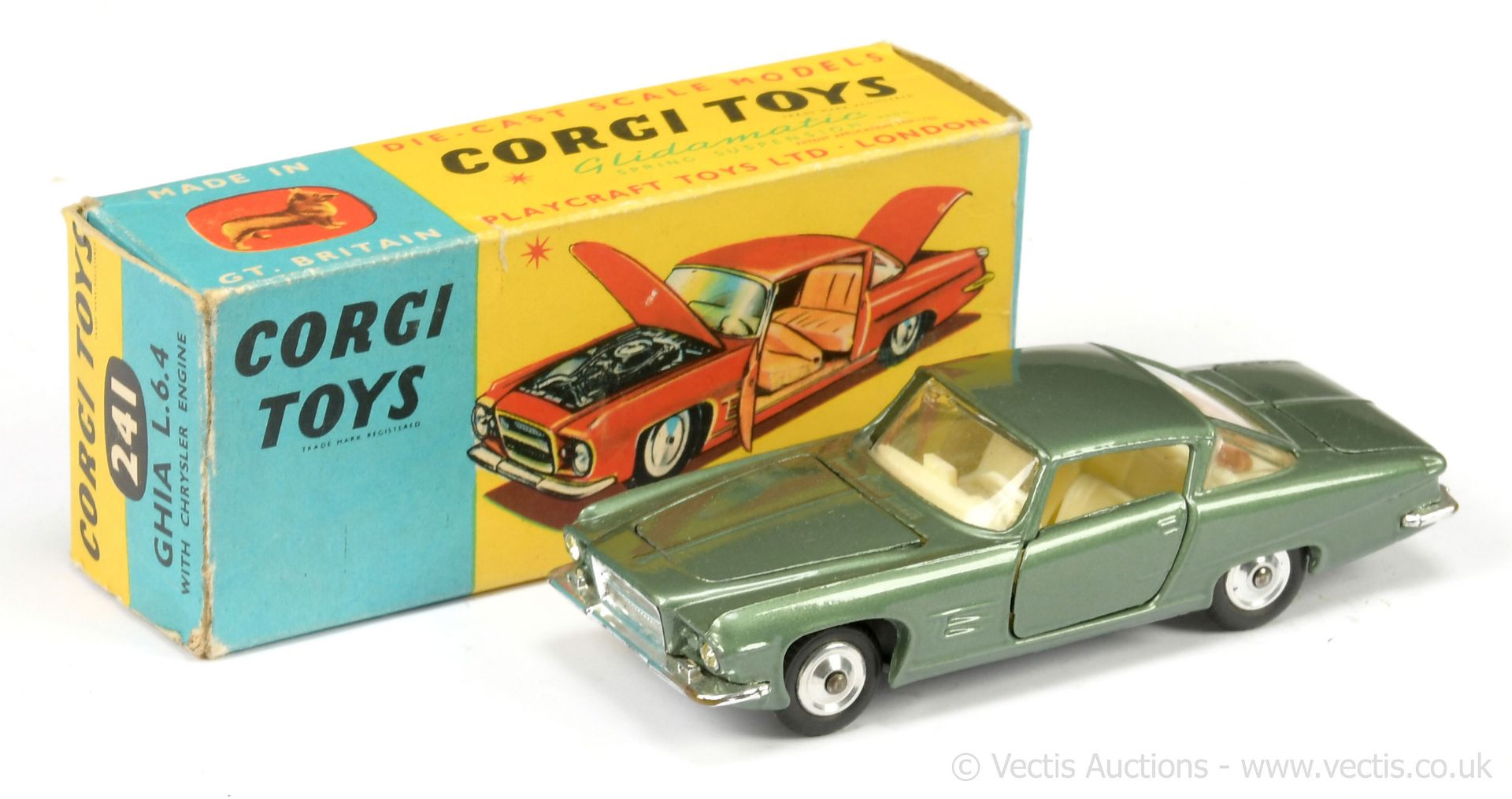 Corgi 241 Ghia L.6.4 - green body, pale cream