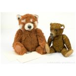 PAIR inc Steiff teddy bears: (1) Red Panda Ted