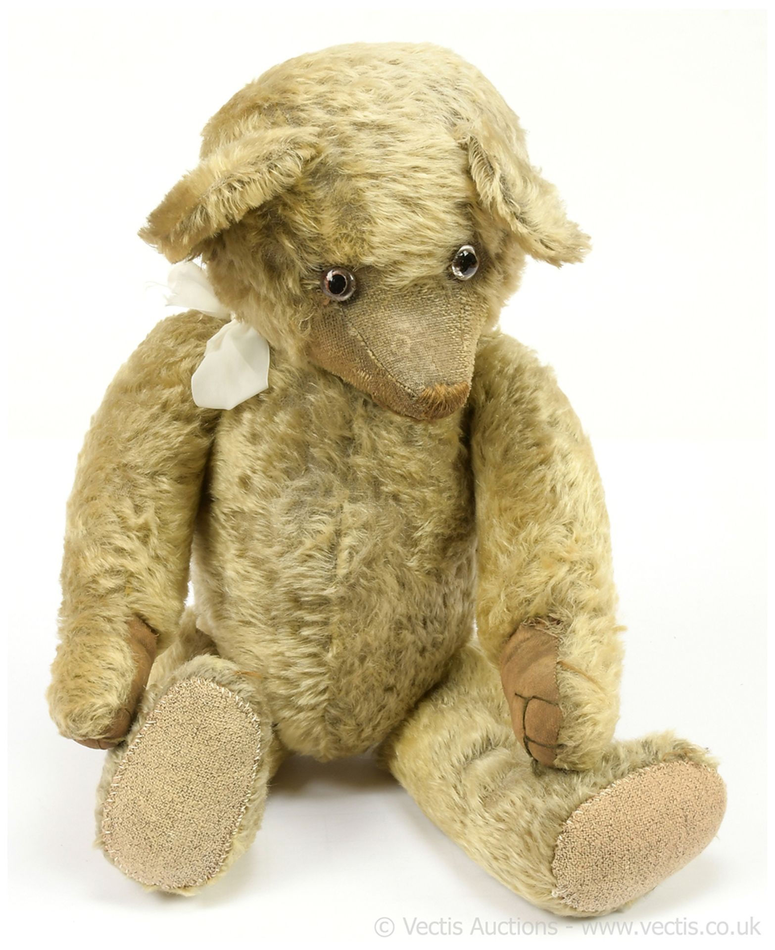 Early British vintage blonde mohair teddy bear