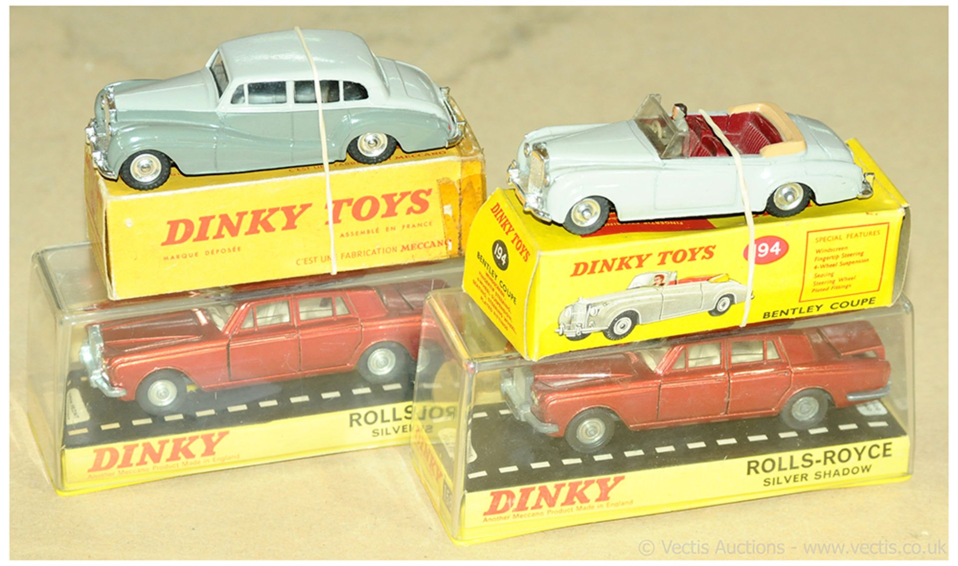 GRP inc Dinky Toys Rolls Royce & Bentley cars