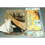 Mixed lot, Static Mounted Ships, boxed Board