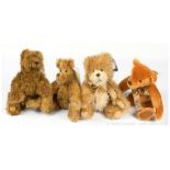GRP inc Merrythought four mohair teddy bears: