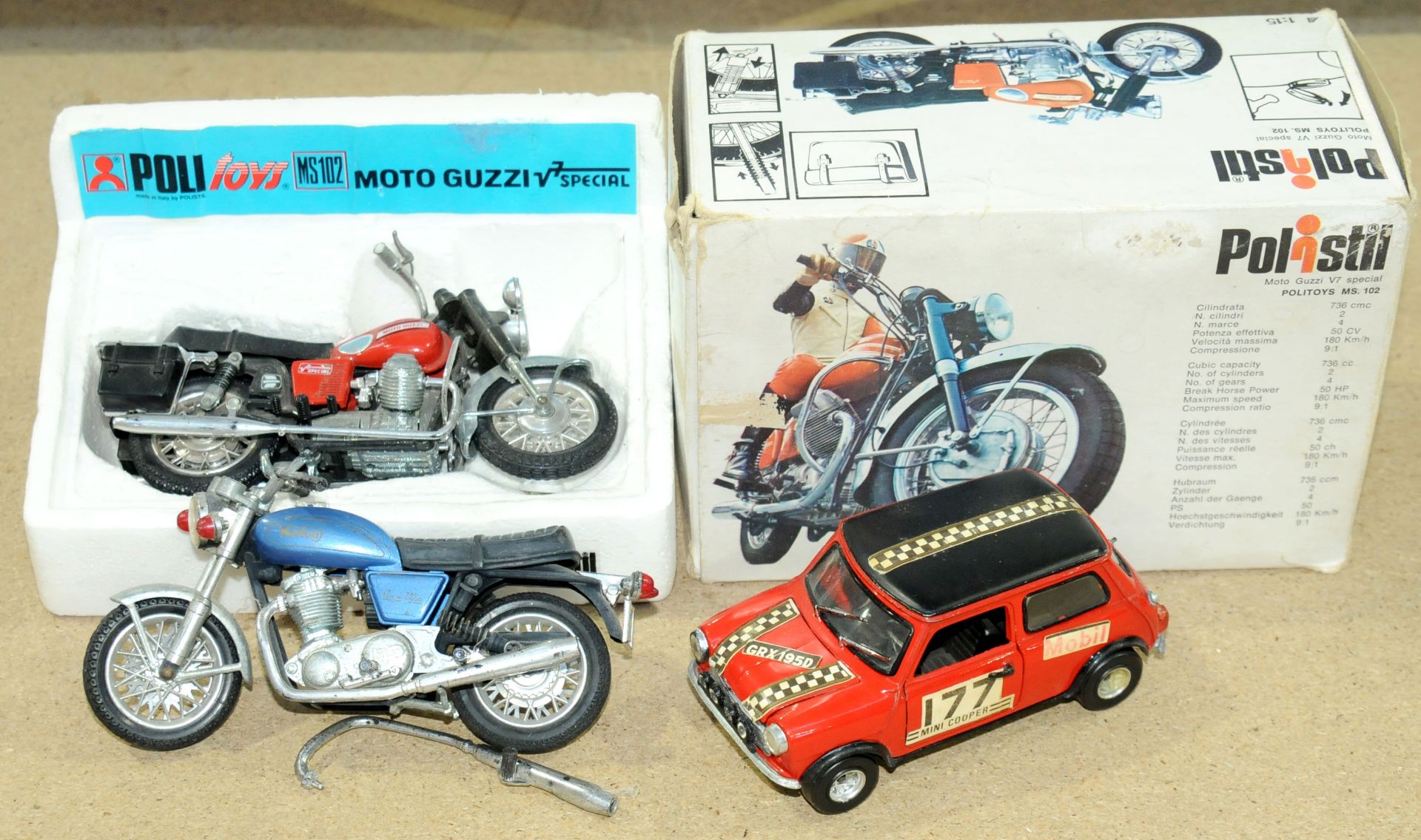 GRP inc Polistil - boxed and unboxed Moto Guzzi