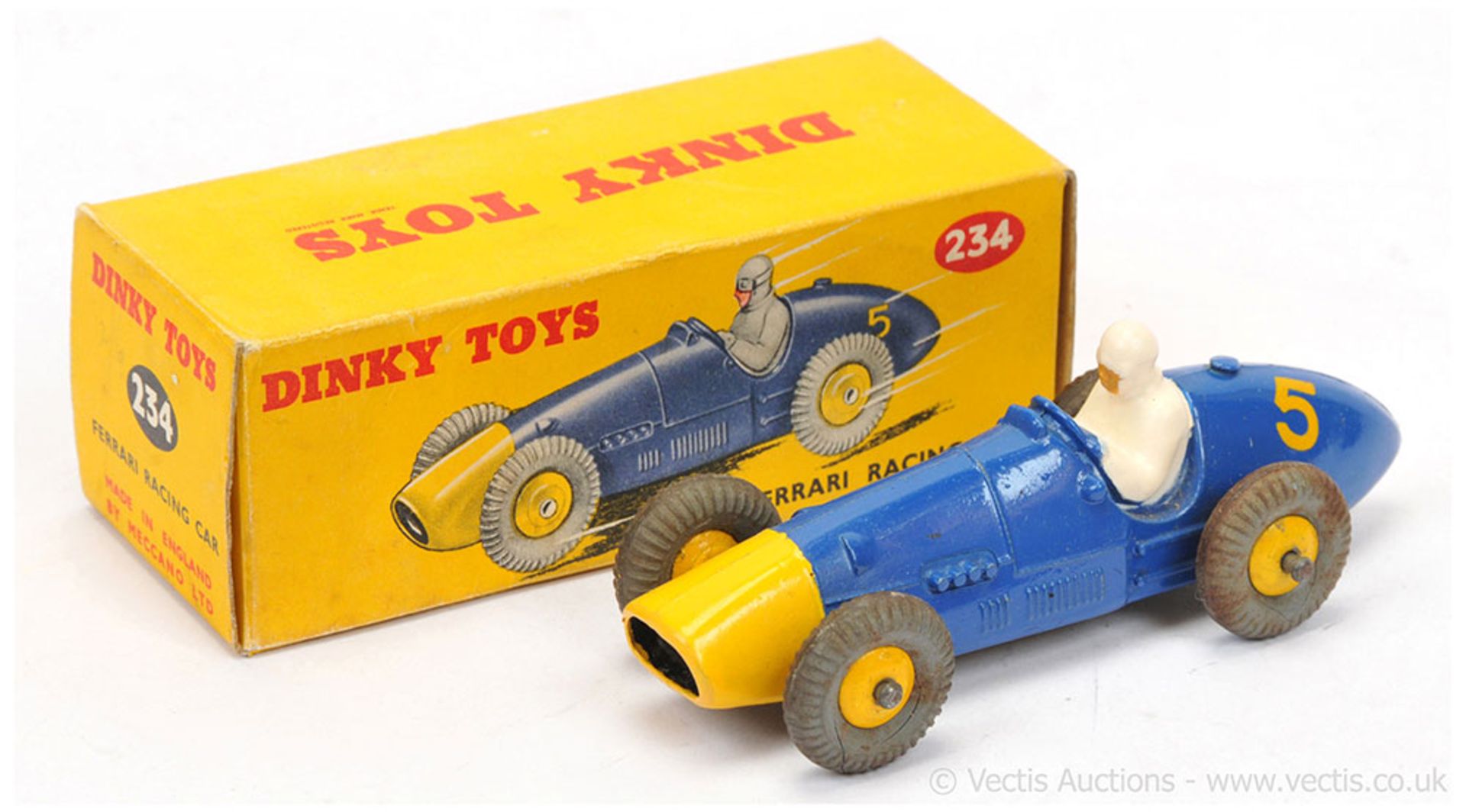 Dinky 234 Ferrari Racing Car - blue, yellow