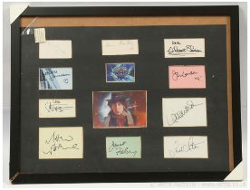 Doctor Who related framed autograph display.